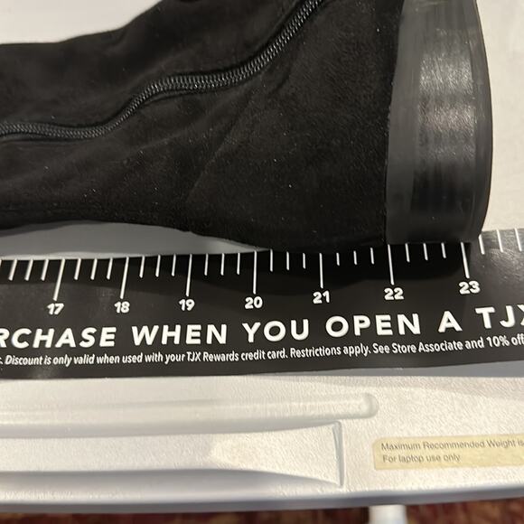 A new day microsuede Black over the knee boot Draw string top. 1” heel Size 8.5 - Picture 3 of 4